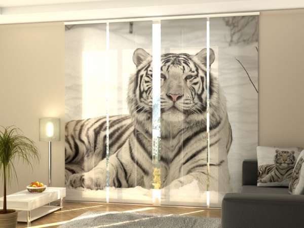 Sliding panel curtain (1-4 pts.): WHITE TIGER IN THE SNOW