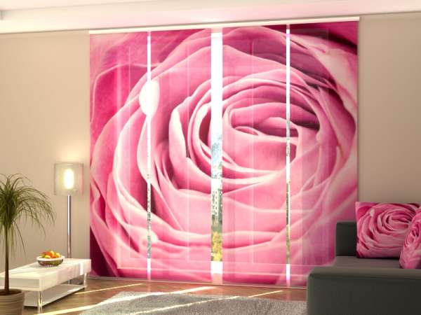 Sliding panel curtain (1-4 pts.): BIG PINK ROSE