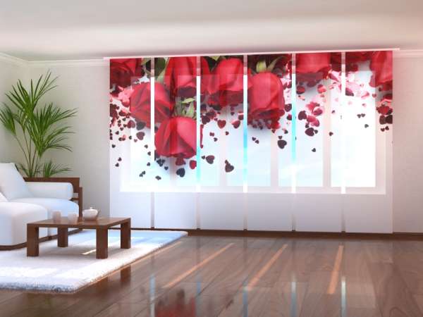 Sliding panel curtain (1-6 pts.): ROSES AND HEARTS