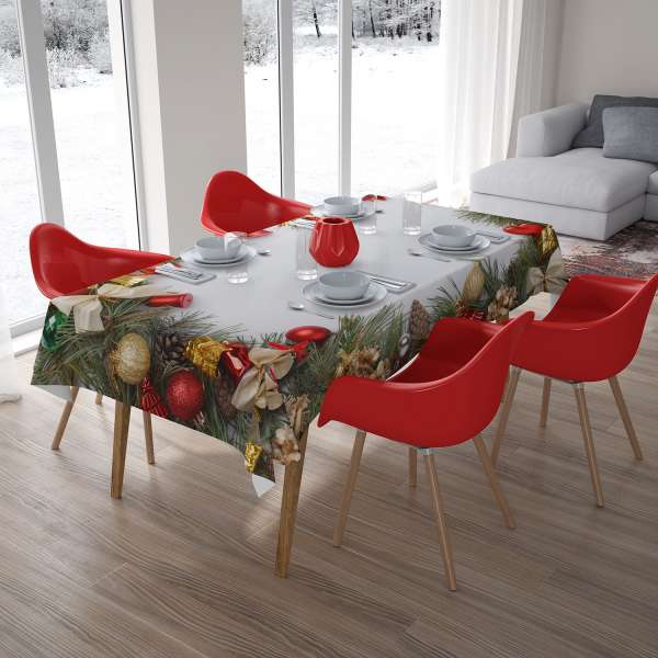 Tablecloth: CHRISTMAS DECORATION WITH CONES