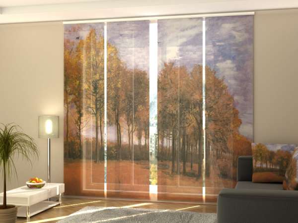 Sliding panel curtain (1-4 pts.): VAN GOGH'S AUTUMN LANDSCAPE