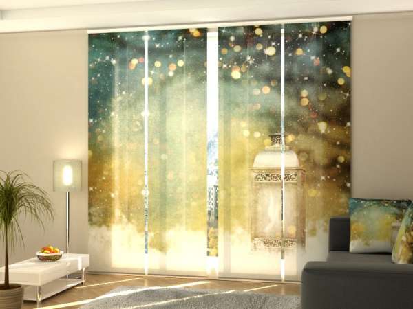 Sliding panel curtain (1-4 pts.): CHRISTMAS LANTERN