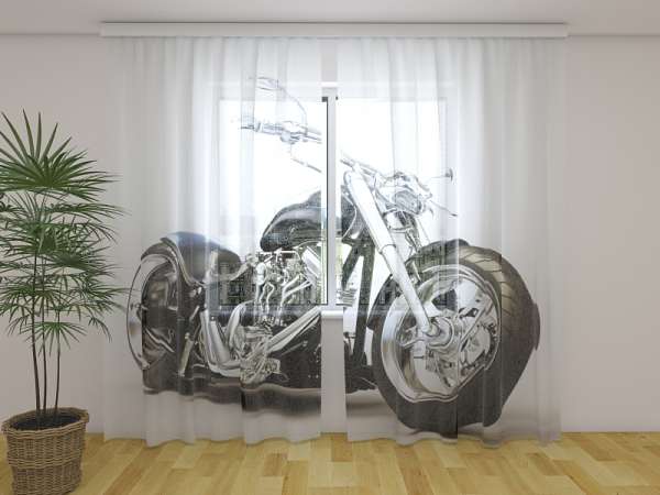 Chiffon curtain: BLACK MOTORBIKE