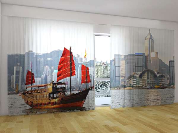 Panoramic curtain: SCARLET SAILS IN THE TOWN