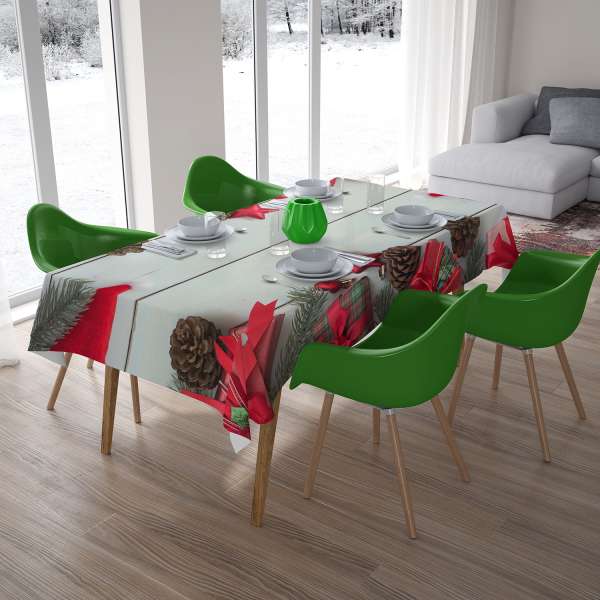 Tablecloth: CHRISTMAS DECORATION WITH GIFTS