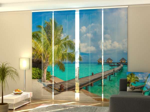 Sliding panel curtain (1-4 pts.): BUNGALOWS IN THE MALDIVES