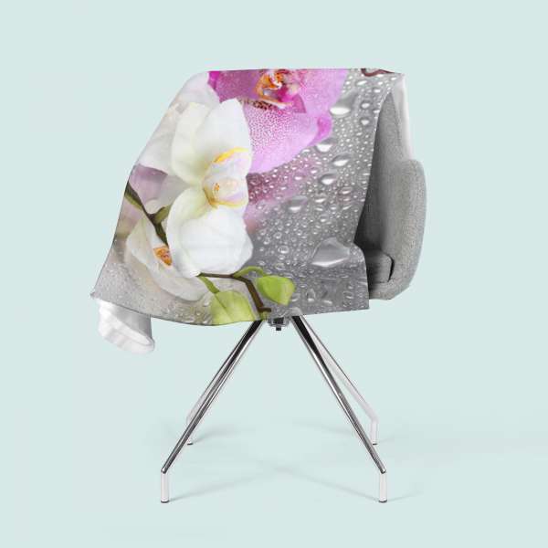 Fleece blanket: ORCHIDS AND RAIN