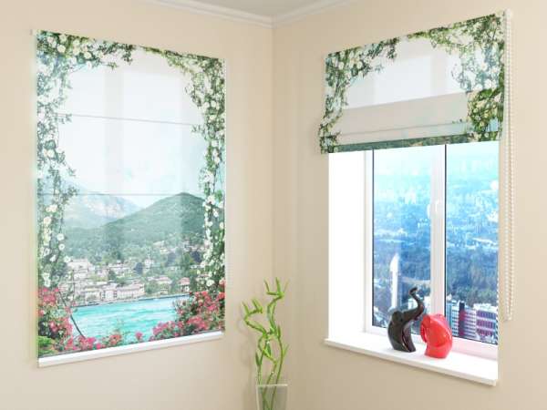 Roman blind: FLOWER ARCH