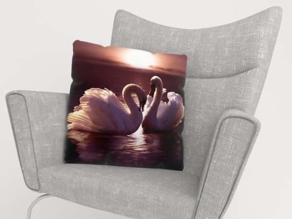 Pillowcase: SWANS AT SUNSET