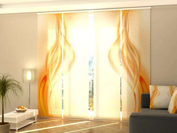 Sliding panel curtain (1-4 pts.): SUNNY ABSTRACT WAVES