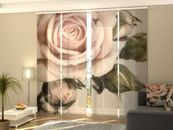 Sliding panel curtain (1-4 pts.): BEAUTIFUL ROSE WITH BUDS