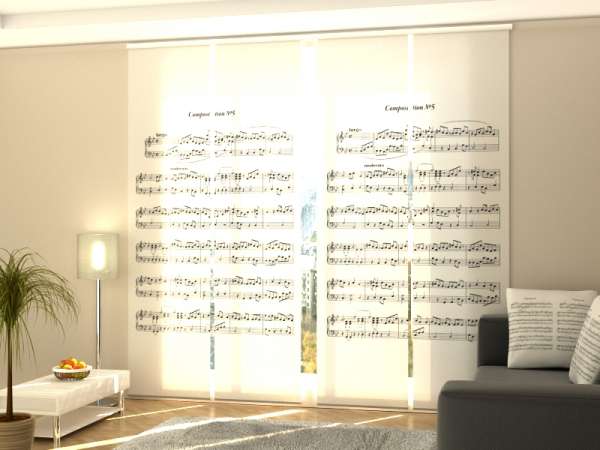 Sliding panel curtain (1-4 pts.): MUSIC NOTE SHEET