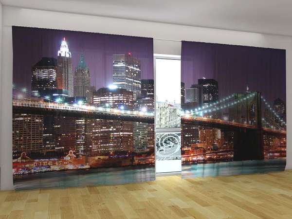 Panoramic curtain: BROOKLYN BRIDGE AT NIGHT