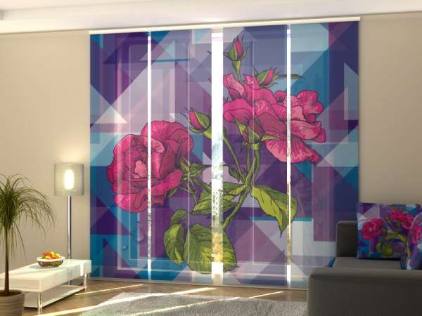 Sliding panel curtain (1-4 pts.): MODERN ROSE