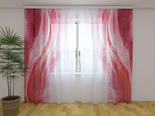 Chiffon curtain: RUBY FLORAL ABSTRACTION