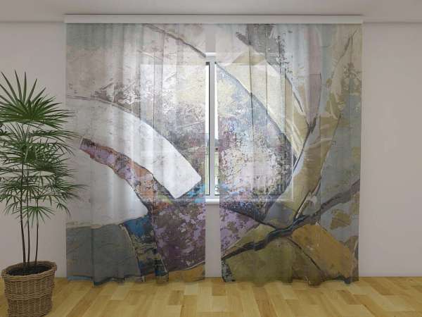 Chiffon curtain: MODERN ABSTRACT ART PAINTING