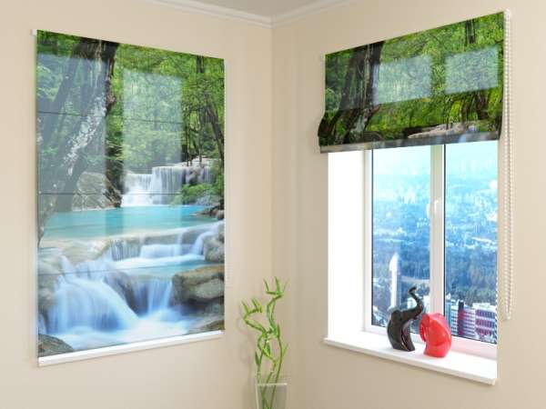 Roman blind: THAI WATERFALL IN SPRING