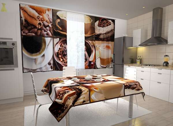 Kitchen curtain: COFFEE COLLAGE 5