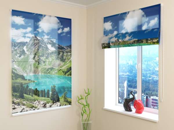 Roman blind: BEAUTIFUL MORAINE LAKE