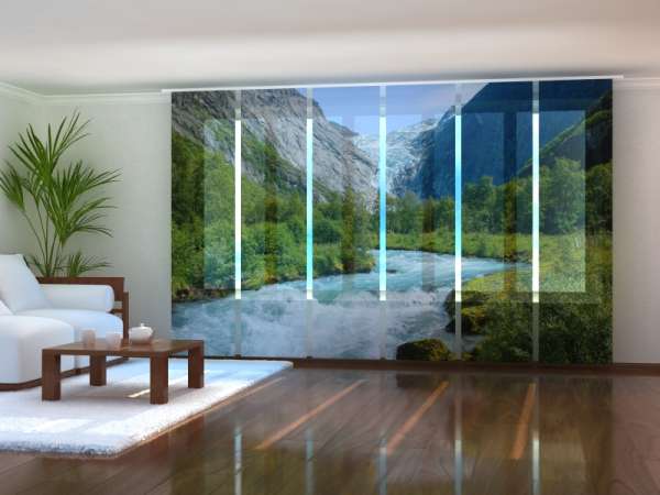 Sliding panel curtain (1-6 pts.): ICE WATER FROM THE NORWAY GLACIER