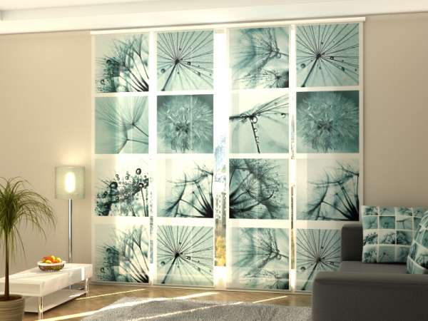 Sliding panel curtain (1-4 pts.): DANDELION COLLAGE