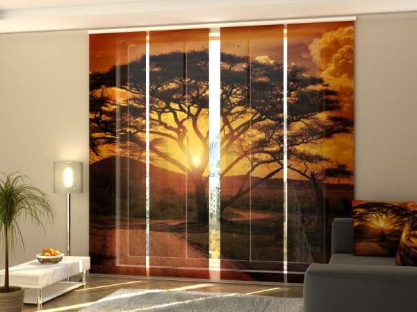 Sliding panel curtain (1-4 pts.): AFRICA SUNSET