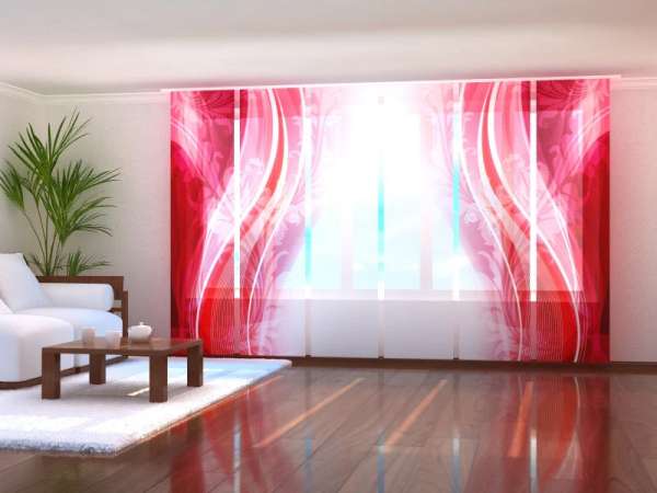 Panel curtain (1-6 pts.): RUBY FLORAL ABSTRACTION