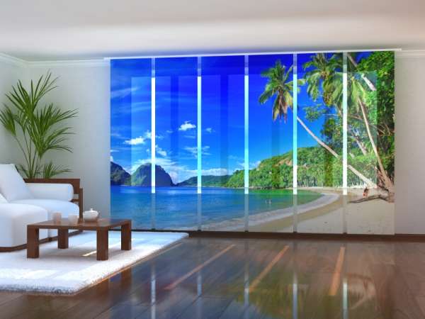 Sliding panel curtain (1-6 pts.): TROPICAL SCENERY