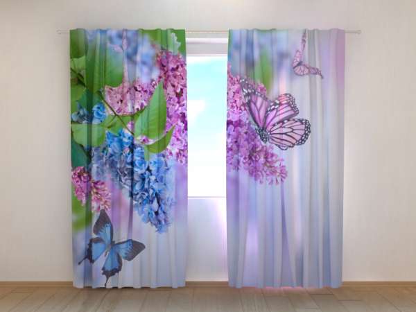 Photo curtain: LILAC AND BUTTERFLIES