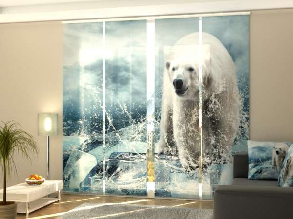 Sliding panel curtain (1-4 pts.): POLAR BEAR