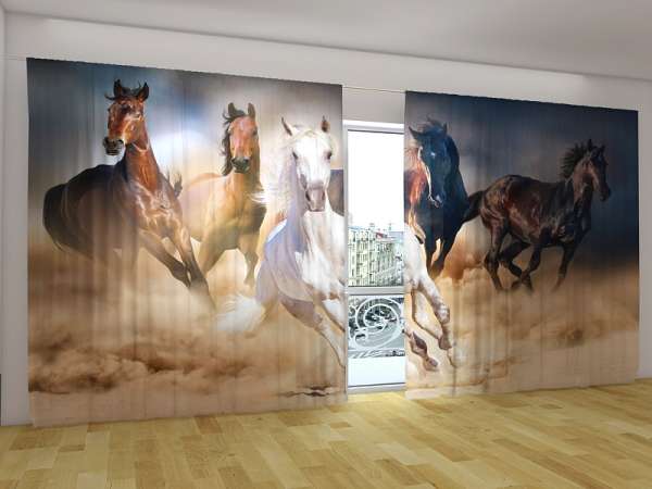 Panoramic curtain: FAST HORSES