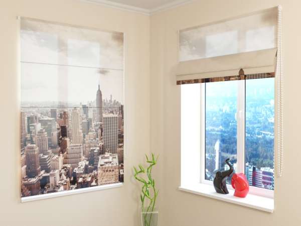 Roman blind: MANHATTAN AERIAL VIEW