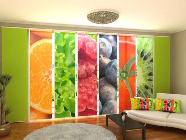 Sliding panel curtain (1-8 pts.): VITAMINS COLLAGE