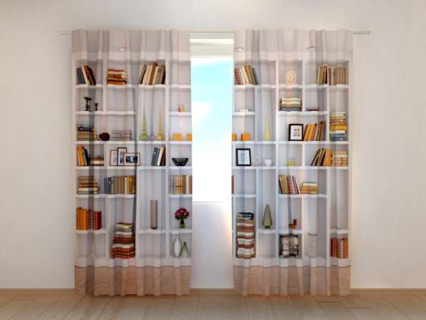 Photo curtain: WHITE BOOKCASE