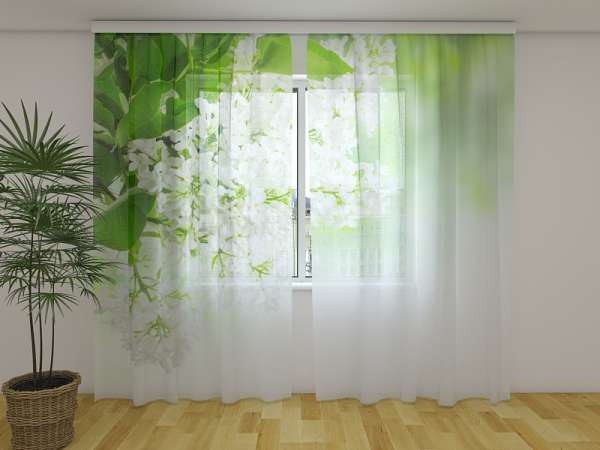 Chiffon curtain: WHITE LILAC