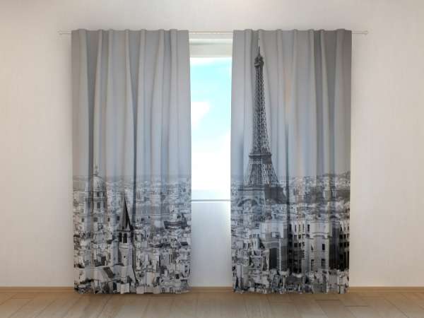 Photo curtain: MORNING IN PARIS BLACK AND WHITE