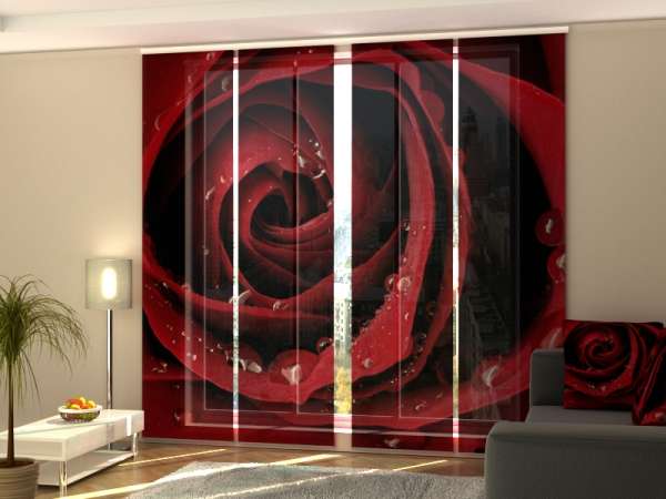 Sliding panel curtain (1-4 pts.): RED ROSE