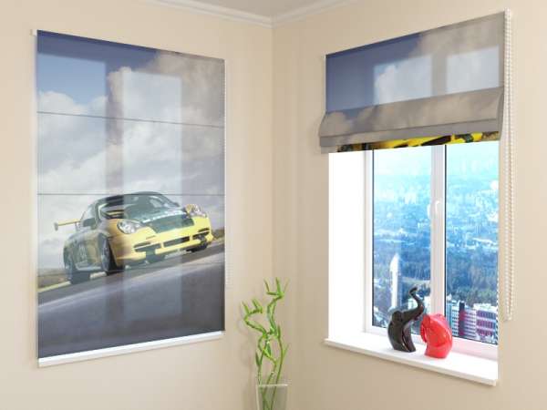 Roman blind: YELLOW SUPERCAR