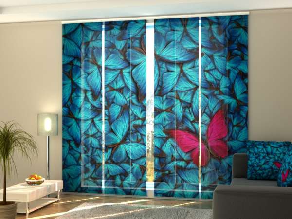 Sliding panel curtain (1-4 pts.): ADMIRAL BUTTERFLIES