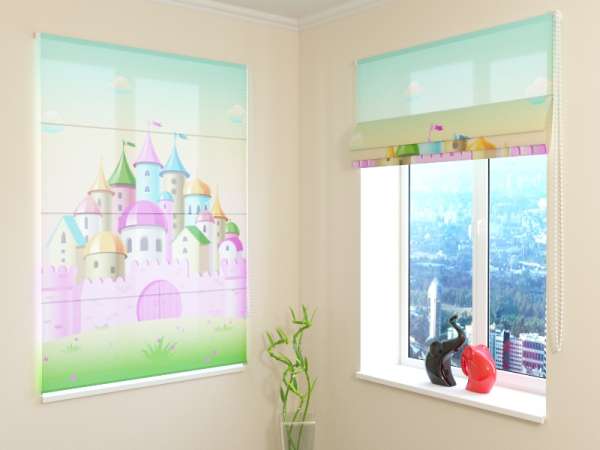 Roman blind: PINK CASTLE