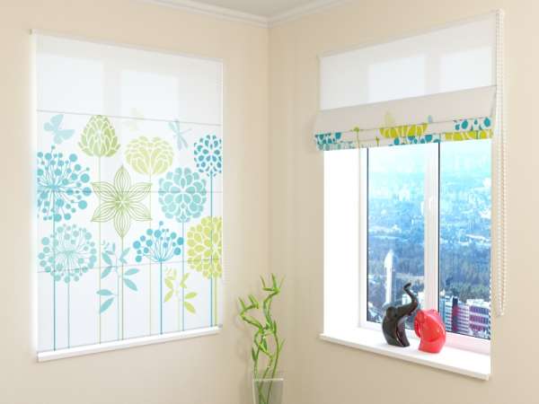 Roman blind: GRAPHIC FLOWERS