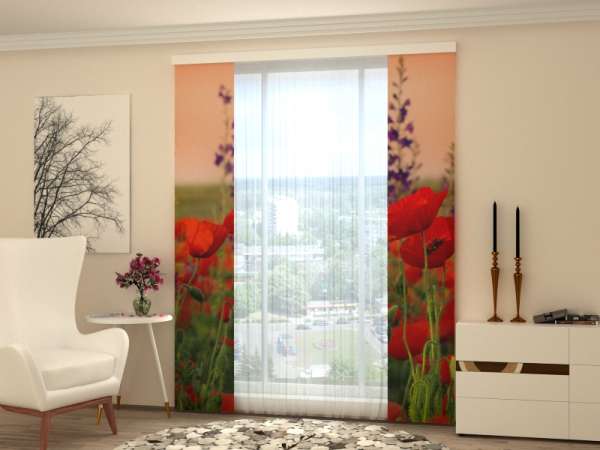 Sliding panel curtain (1-2 pts.): WONDERFUL POPPIES