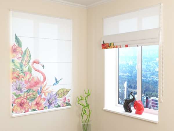 Roman blind: TROPICAL FLAMINGO