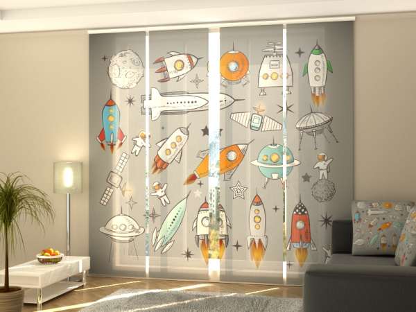 Sliding panel curtain (1-4 pts.): SPACESHIPS AND SHUTTLES