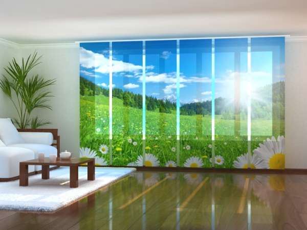 Sliding panel curtain (1-6 pts.): SPRINGTIME IN THE ALPS