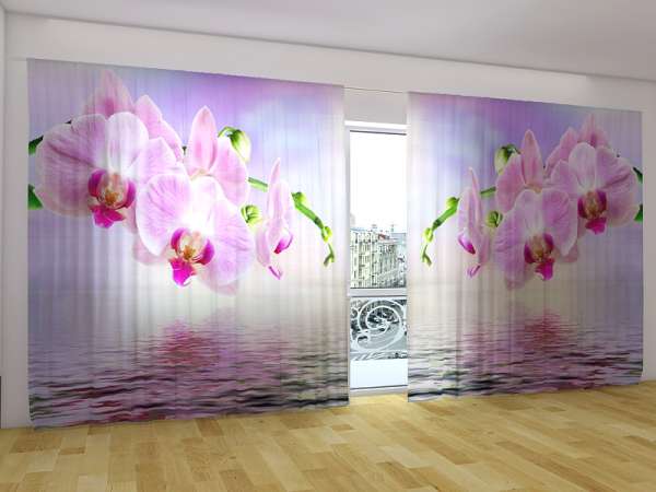 Panoramic curtain: MAUVE ORCHIDS