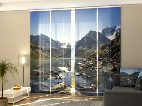 Sliding panel curtain (1-4 pts.): MOUNTAIN LAKE IN ALTAI