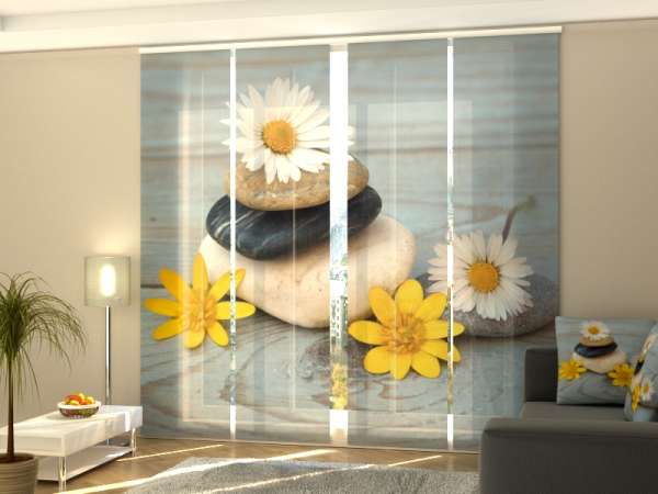 Sliding panel curtain (1-4 pts.): CAMOMILES AND STONES