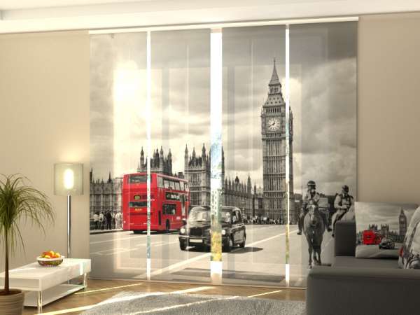 Sliding panel curtain (1-4 pts.): RETRO LONDON