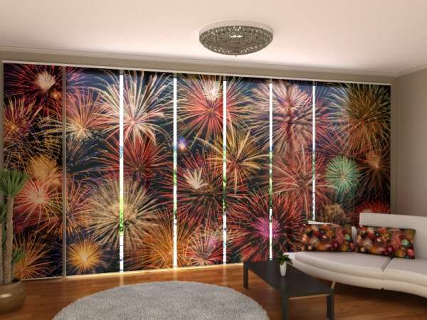 Sliding panel curtain (1-8 pts.): FIREWORKS